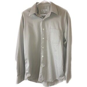 Wilke-Rodriguez  Long Sleeve Button Up Cotton Mens size 15 1/2 34/35 Solid Tan